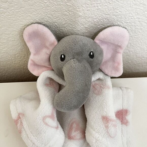 Lila & Jack Elephant Heart Security Blanket Lovey Lovie Plush Rattle - Picture 2 of 6